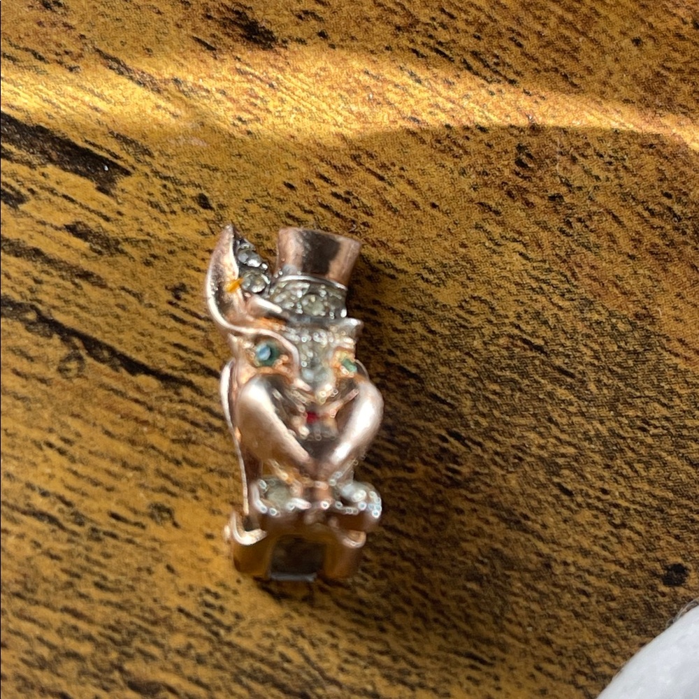 vintage 1950's karu digital rabbit with top hat earrings  clip on